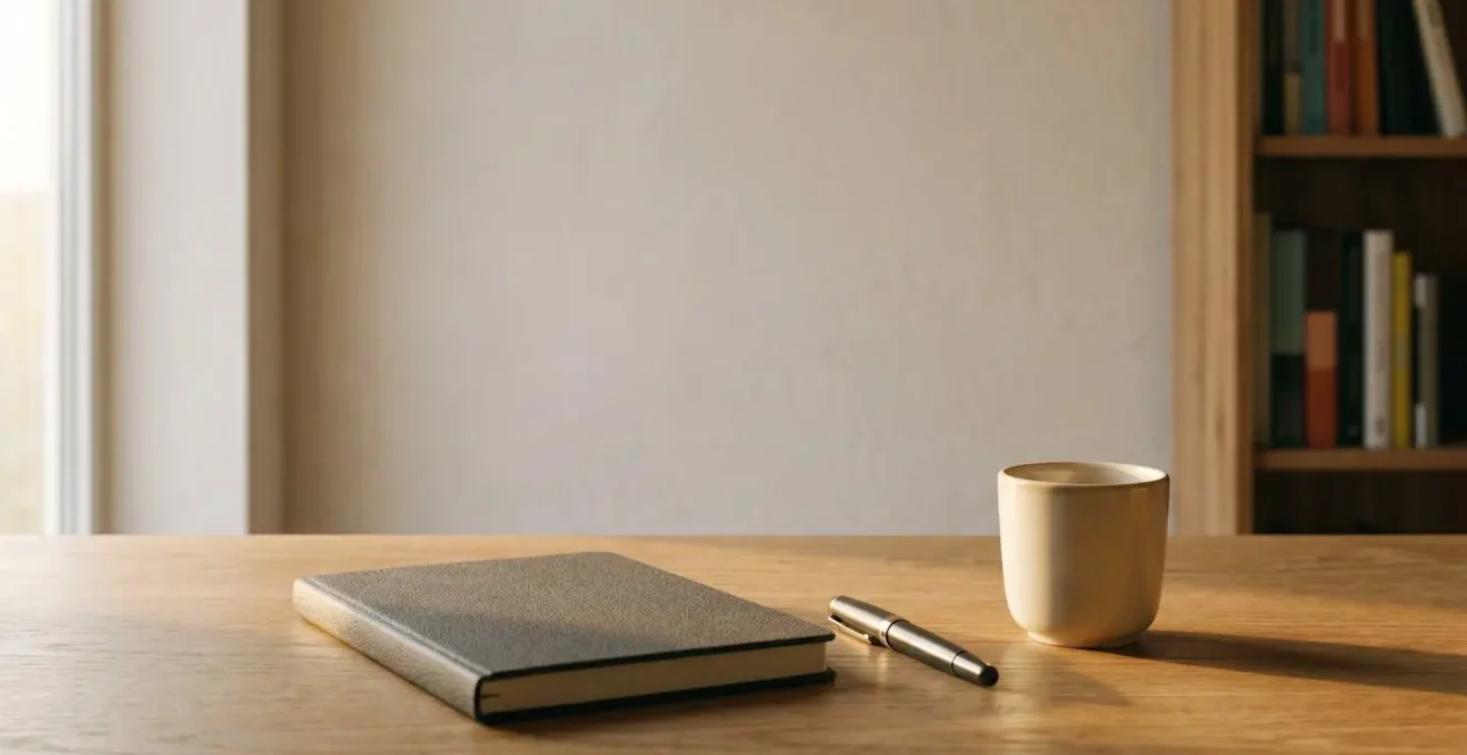 Environnement de travail minimaliste évoquant la préparation intellectuelle d'un candidat
