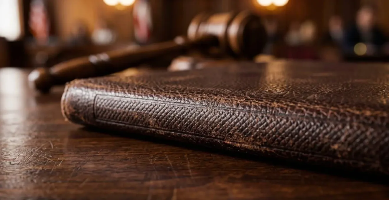 Espace de travail professionnel évoquant l'environnement judiciaire
